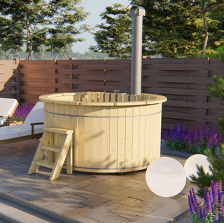 Hottub met interne RVS kachel ø200 cm, Onbehandeld vuren